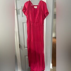 Anthropologie Red Maxi Dress
